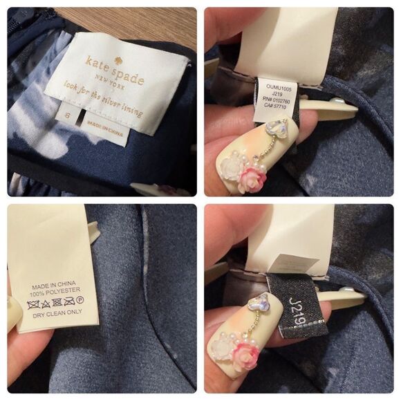 Kate Spade Navy Floral Dress Size 6 - Picture 10 of 14